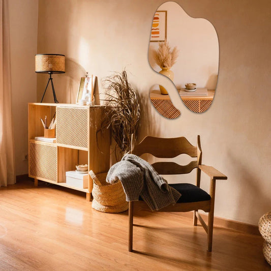 Specchio organico grande ed elegante – decorativo futuristico astratto (set da 2 pezzi) – Saldi