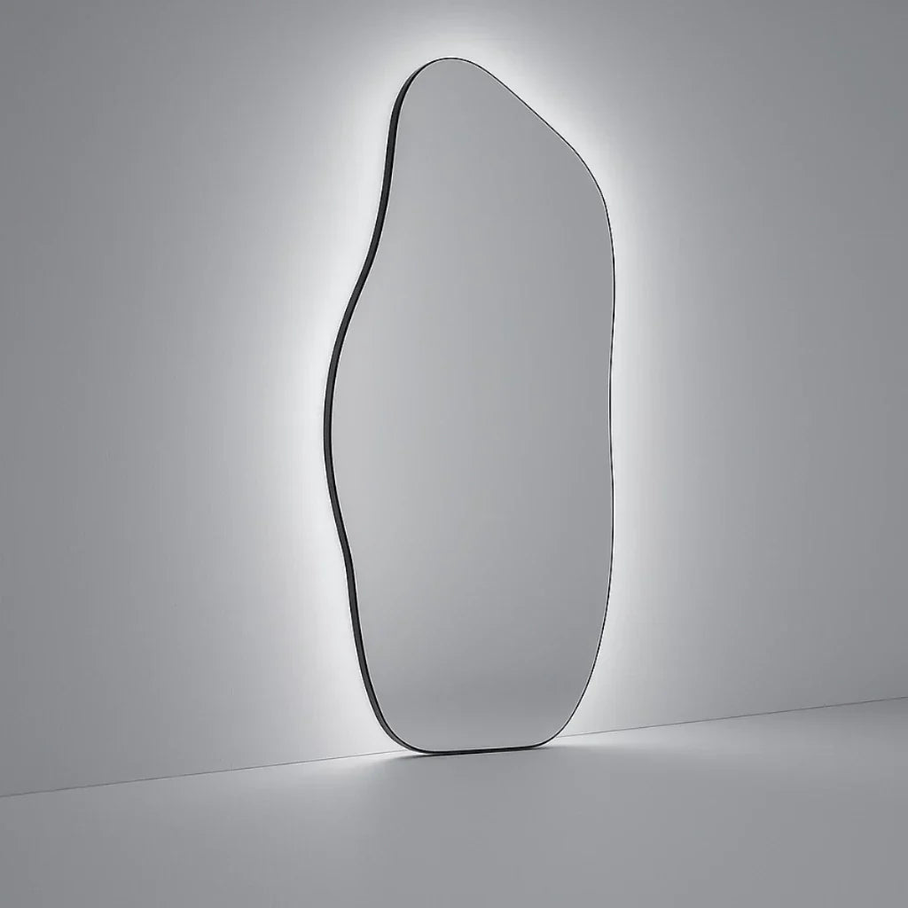 Lopazzi Grande Specchio a Parete in Cotone Biologico con LED Warm/Cool Touch, 115 x 60 cm – Saldi